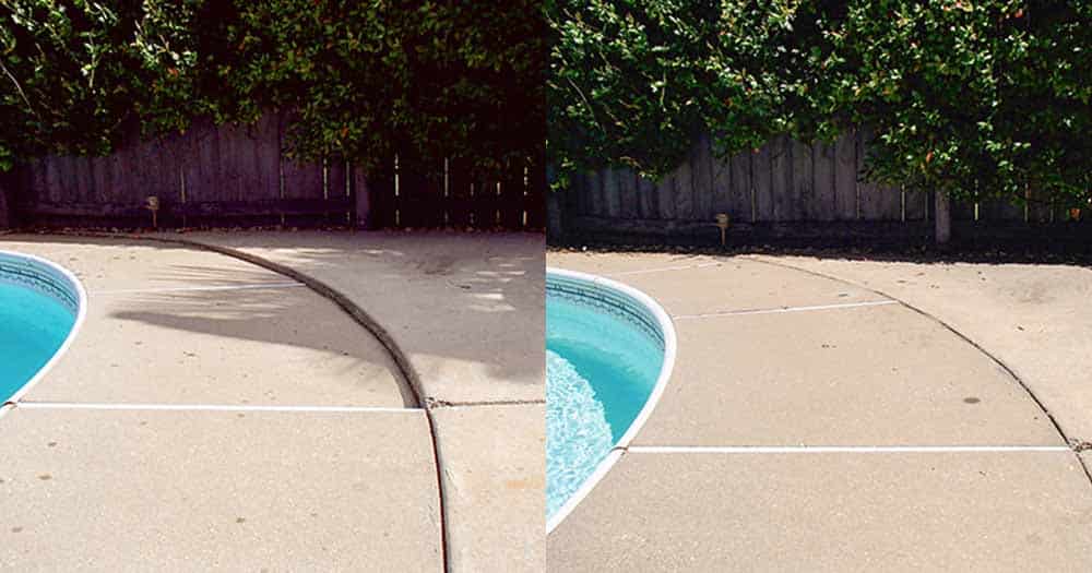 prepared pool deck for summer versus and unprepared one