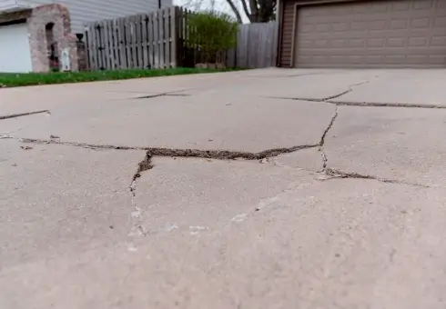 cracked driveways concrete