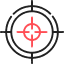 A red crosshair icon