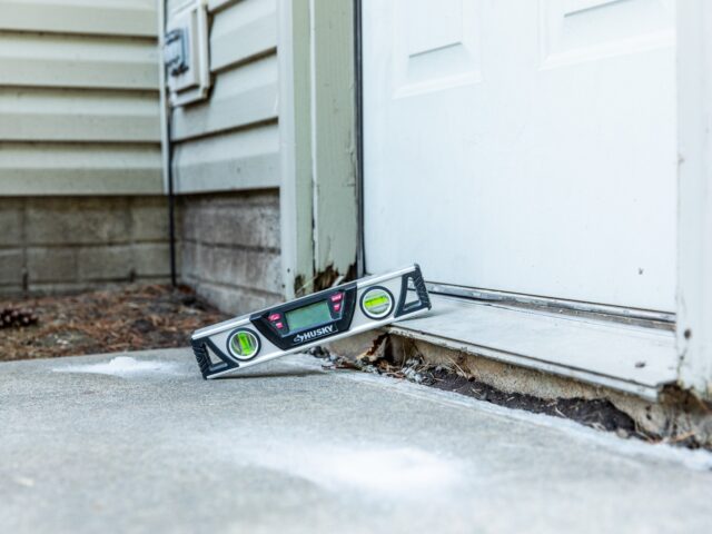 Concrete Repair for Sunken Garage Floor by Side Door