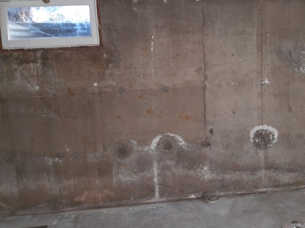 Basement Waterproofing in Milwaukie OR before wall