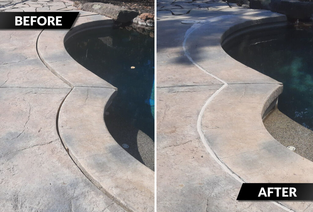 Before and After PoolDeck UnevenConcrete Pool Deck