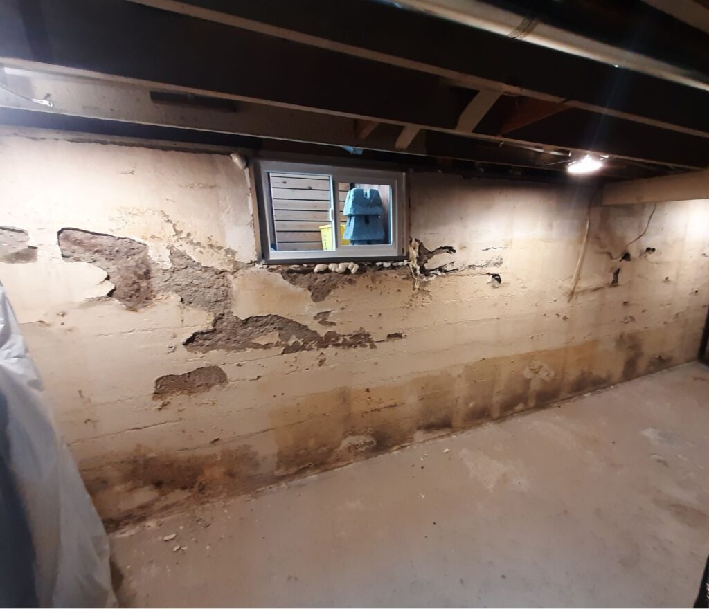 EverBrace Wall Stabilization in Portland OR before basement