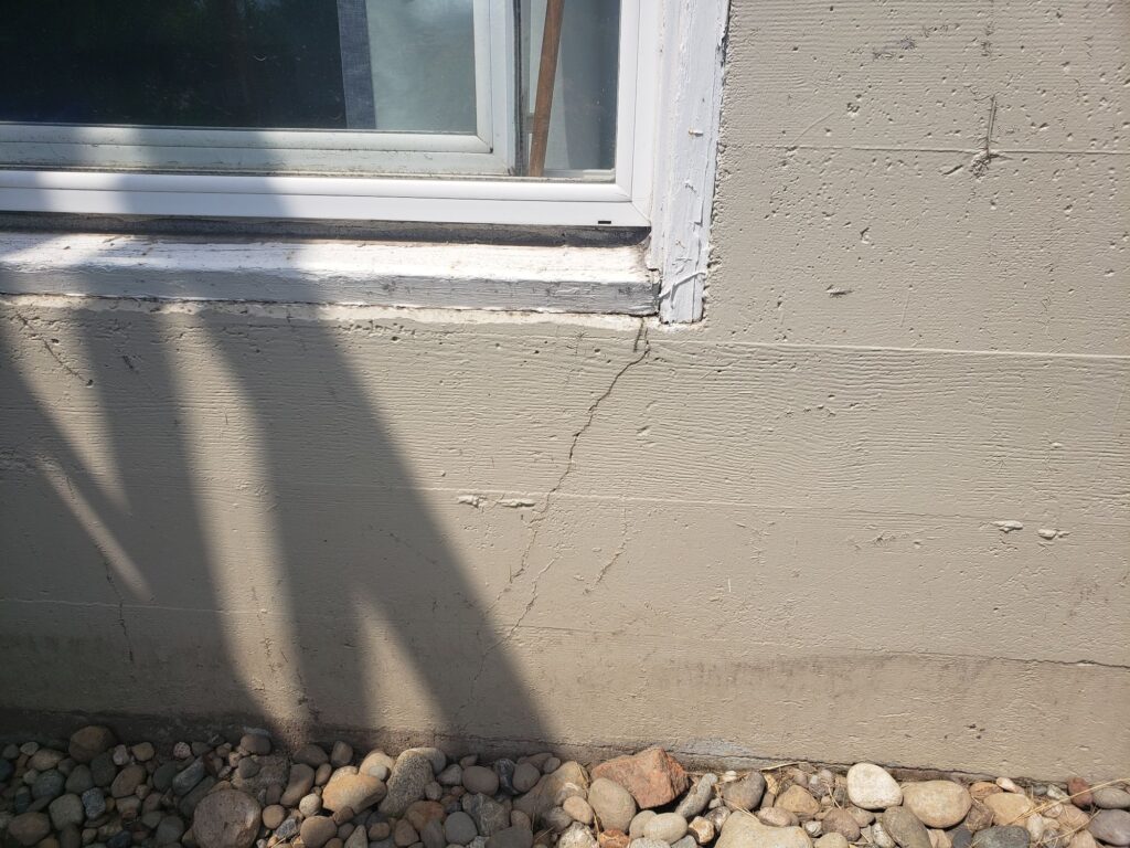 cracked foundation window Fixing