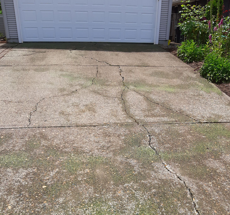 cracked uneven driveway repair